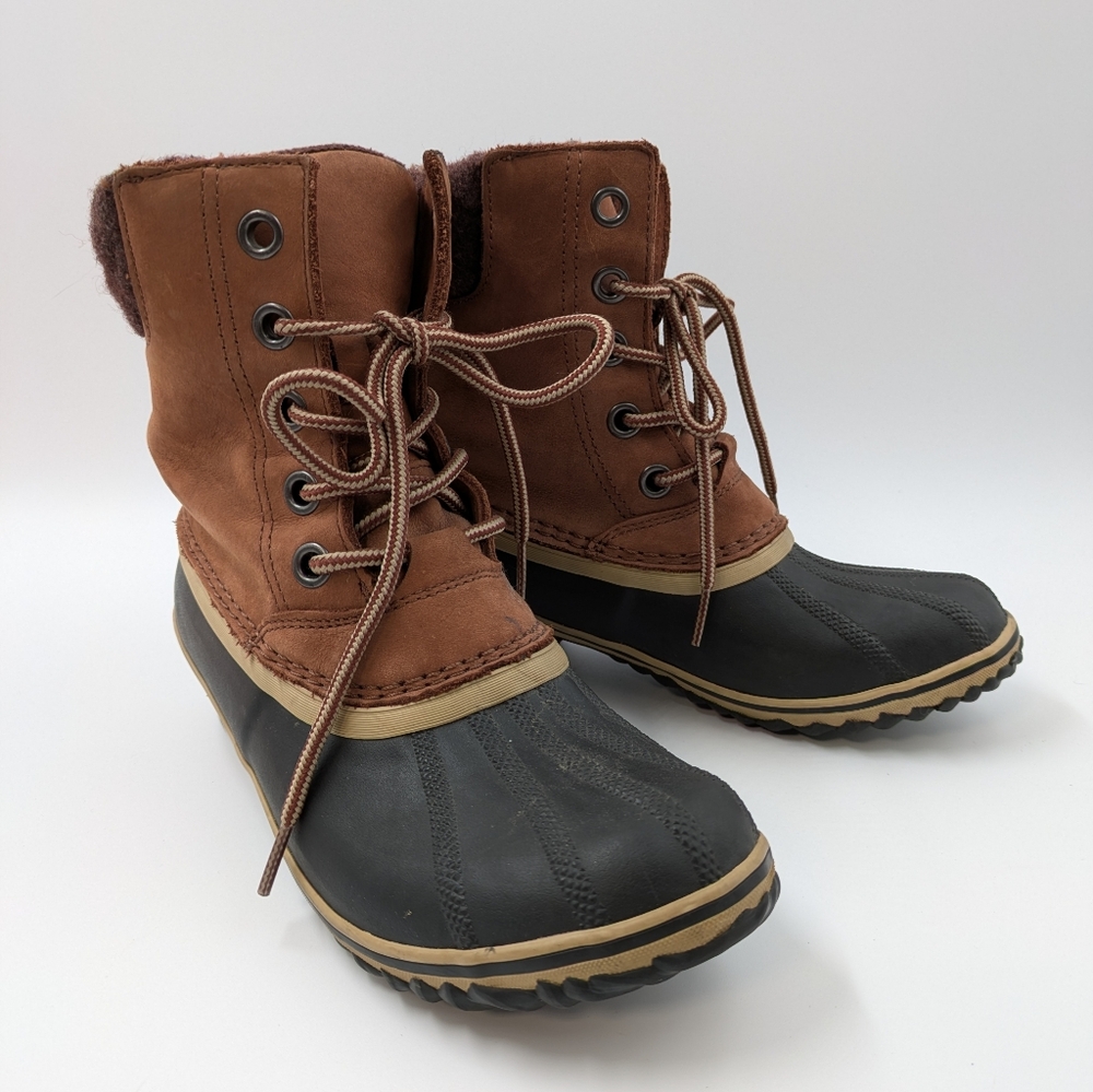 SOREL Brown Slimpack Lace II Waterproof Insulated Boots Woman's Size 8.5